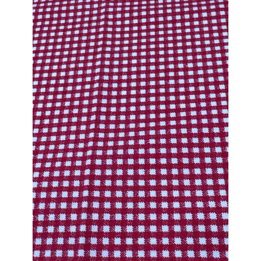 Red & White Gingham Cotton Fabric 17